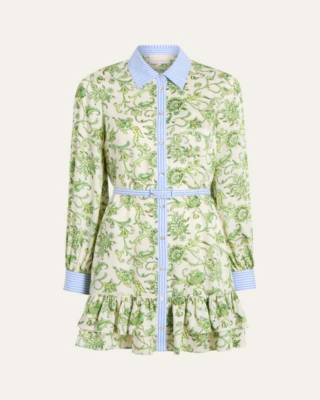 Tirza Paisley Long-Sleeve Mini Dress